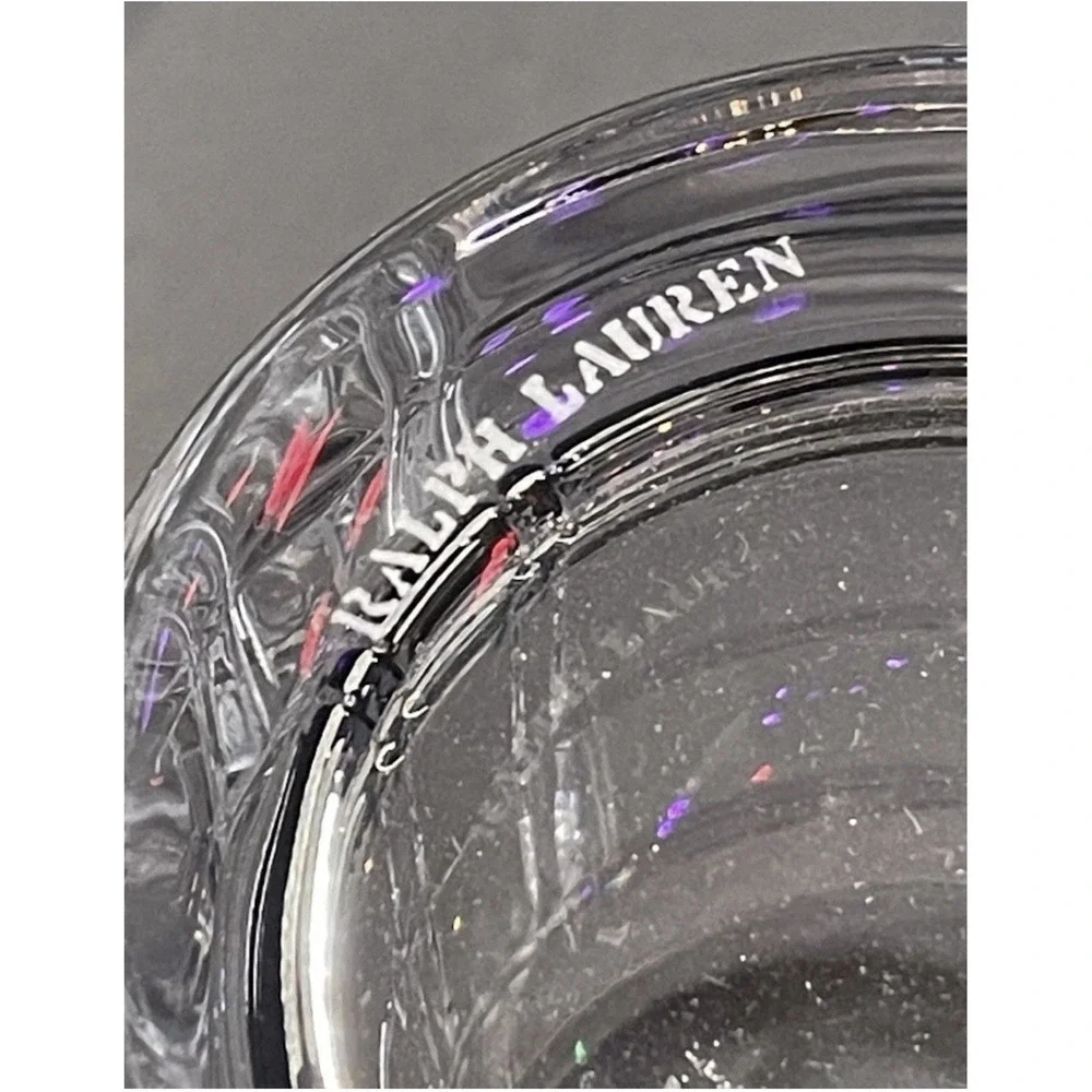 Ralph Lauren Hudson Plaid Crystal Decanter and 2 Glass Gift Set 680842802004